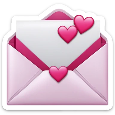Romantic Red Pink Magenta White Silver Aesthetic Love Letter sticker