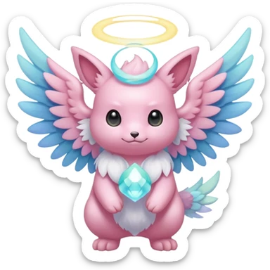 Pastel winged divine ethereal cute adorable fluffy colorful Pokémon sticker