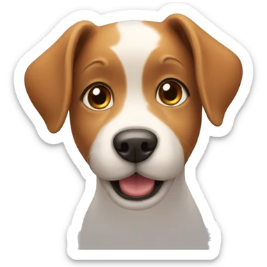 A cute little dog saying hi sticker