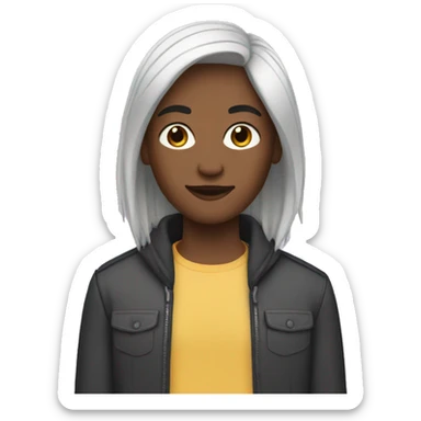 nonbinary person with straight hair sticker