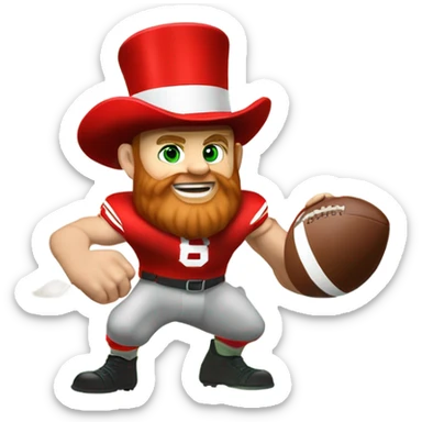 Ohio state football player punching a leprechaun  sticker