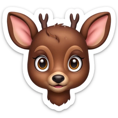 Dark brown Bambi deer cute sticker