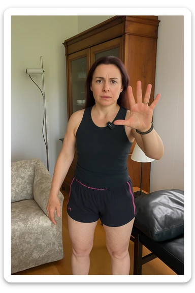 Donna con cellulite sulle cosce sticker