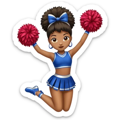 african american cheerleader pom pom sticker