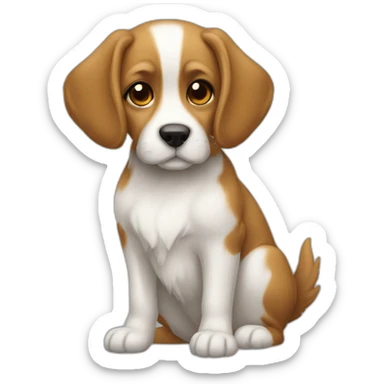 Un chien assis à côté d'un lapin sticker