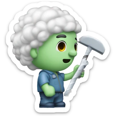 un chico cargando una lamina de pvc cielo raso sticker