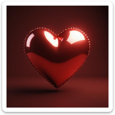 shiny heart, photorealistic style sticker