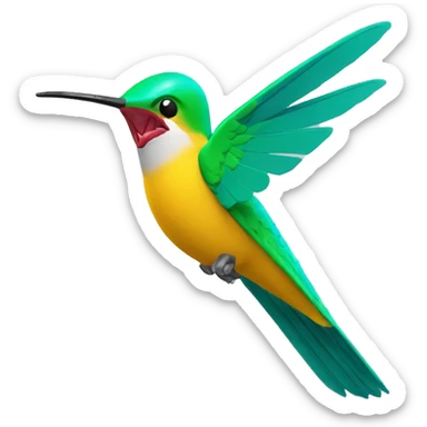 colibri contento en 3D sticker