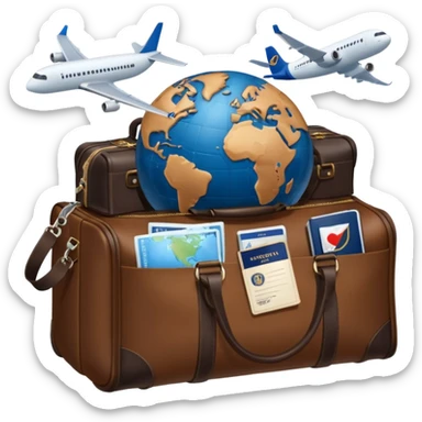 glob ,pass port, , travel bag , plane sticker