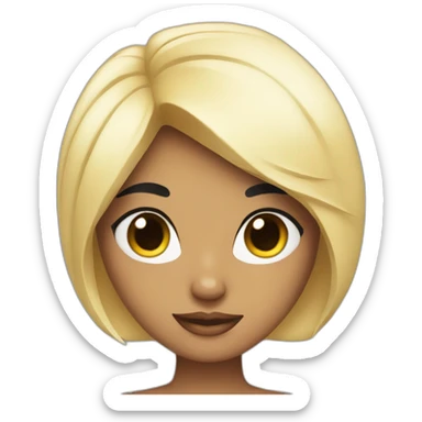 Half woman with black hair half cat posing glamorously sticker