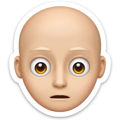 emoji with *NO* eyebrows staring into your soul  sticker