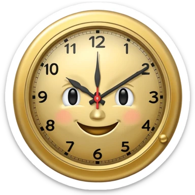 A clock smiling and handsome sticker
