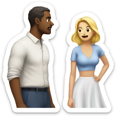 Distracted Boyfriend: Iconic-style Candid Likeness Meme

A man on a city street turns to look at another woman, while his girlfriend reacts angrily. A vivid scene of contrasting attention. sticker
