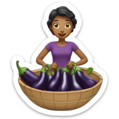 Jongleuse avec aubergines sticker