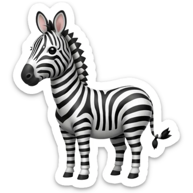 A zebra listening to music sticker