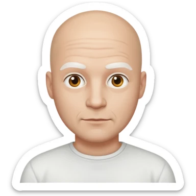 powder white skin bald man shirt sticker