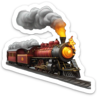 merge steam train emoji with fire sticker