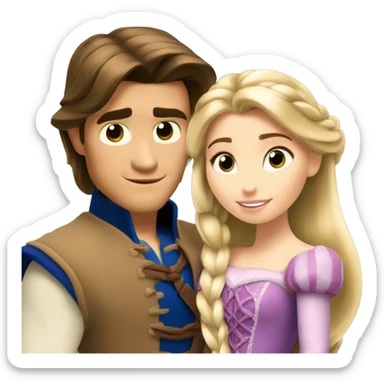 Princess Rapunzel and Flynn Rider  sticker