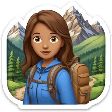 backpacked mountain wanderer woman sticker