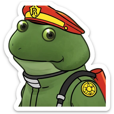bufo in a fire fighter suit sticker