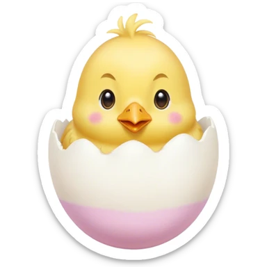 pastel colored chick in egg sticker