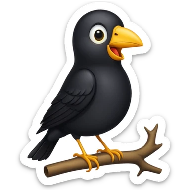 black bird singing sticker