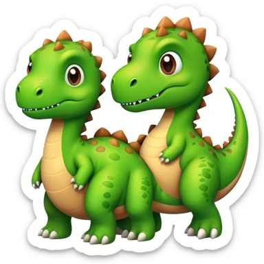 Two dinosaurs cuddling  sticker