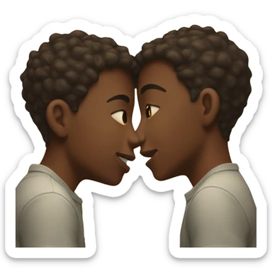 2 boys kissing  sticker