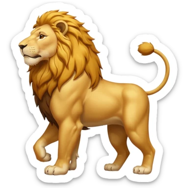 Create a single emoji of a Lion in full body, shown at a slight side angle in a natural, characteristic pose.
 sticker