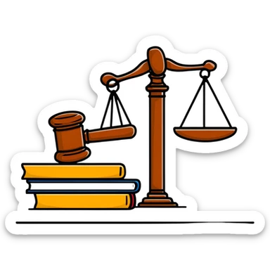 Gavel with law book sticker