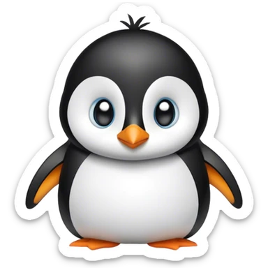 Pinguin with cute eyes sticker