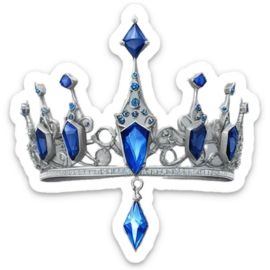 The Ravenclaw Diadem is a tiara-like object with a majestic design, made of gleaming silver and set with glittering blue gems. It is enchanted to enhance the wisdom and intellect of its wearer. Voldemort turned it into a Horcrux, embedding a fragment  sticker