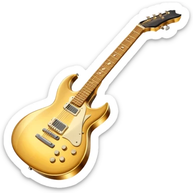 cinematic-realistic-guitar,-polished-metal,-warm-golden-reflections-dancing-along-its-surface,-soft-hands-carefully-positioned-over-the-keys,-glowing-with-an-elegant-and-airy-charm. sticker