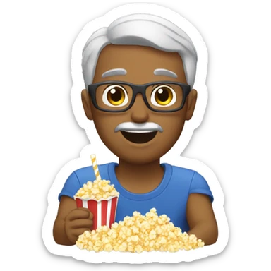 papi qui mange du popcorn  sticker