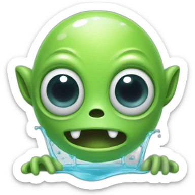 Alien tomando agua sticker