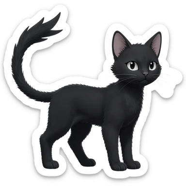 Dark gloomy gothic Black edgy cute Noivern-Noibat-Purloin-Torracat-Lykoi-Caracal-cat-Fakemon-fusion-hybrid-creature with an imp tail  sticker