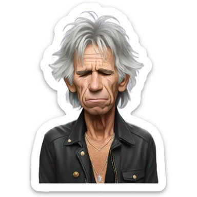 Keith Richards in tears sticker