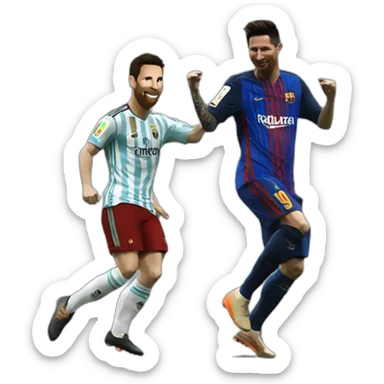 Ronaldo dancing  with messi sticker