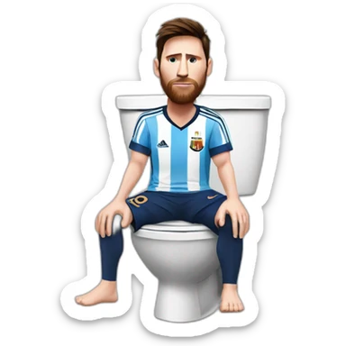 messi sur une toilette sticker