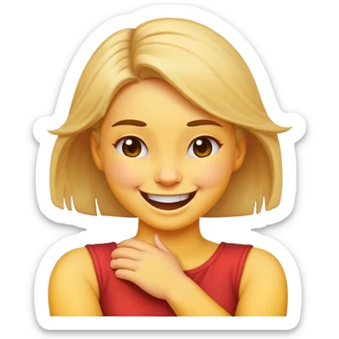 girl emoji with arms crossed on neck laughing sticker