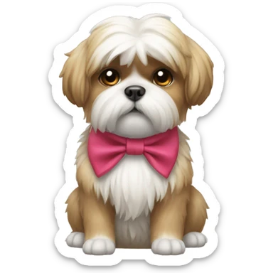 Shitzu with a bow sticker