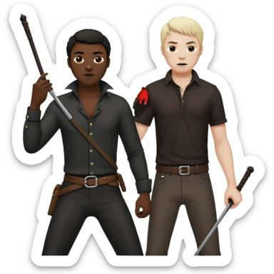 Un homme blanc qui fouette un homme noir sticker