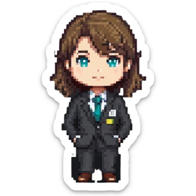 simple chibi office worker in business casual sticker