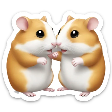 two hamsters handshake sticker