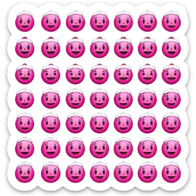 Cute pink Christmas and new years emojis sticker