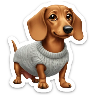 dachshund wearing sweater sticker