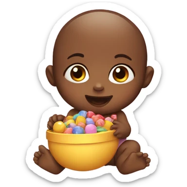 Baby with candies  sticker