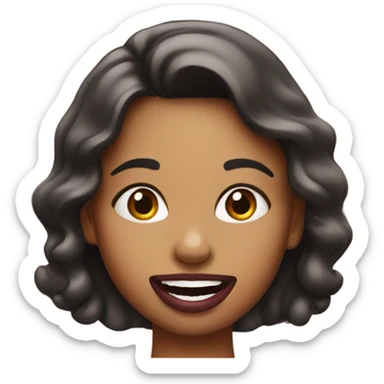 smiling girl with lipstick  sticker