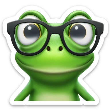 Frog with glasses sticker