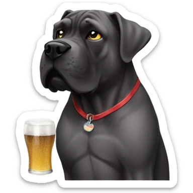Cane corso drinking beer sticker